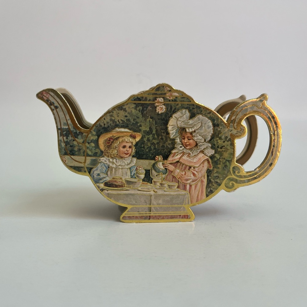 •Vtg 80s B.Shackman Tea Set Container Mini•